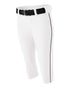 A4 Womens Softball Pant With Cording (NW6188), Color 'White/Black'